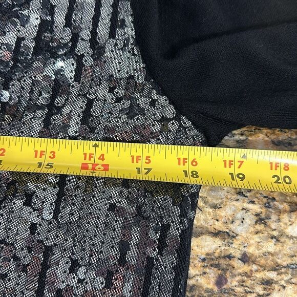 Tahari Sequin Front V-neck Viscose Blend Cardigan Sweater In Black Size M - Picture 9 of 10